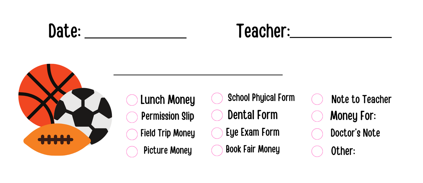 Sports School Envelope (Digital Download)