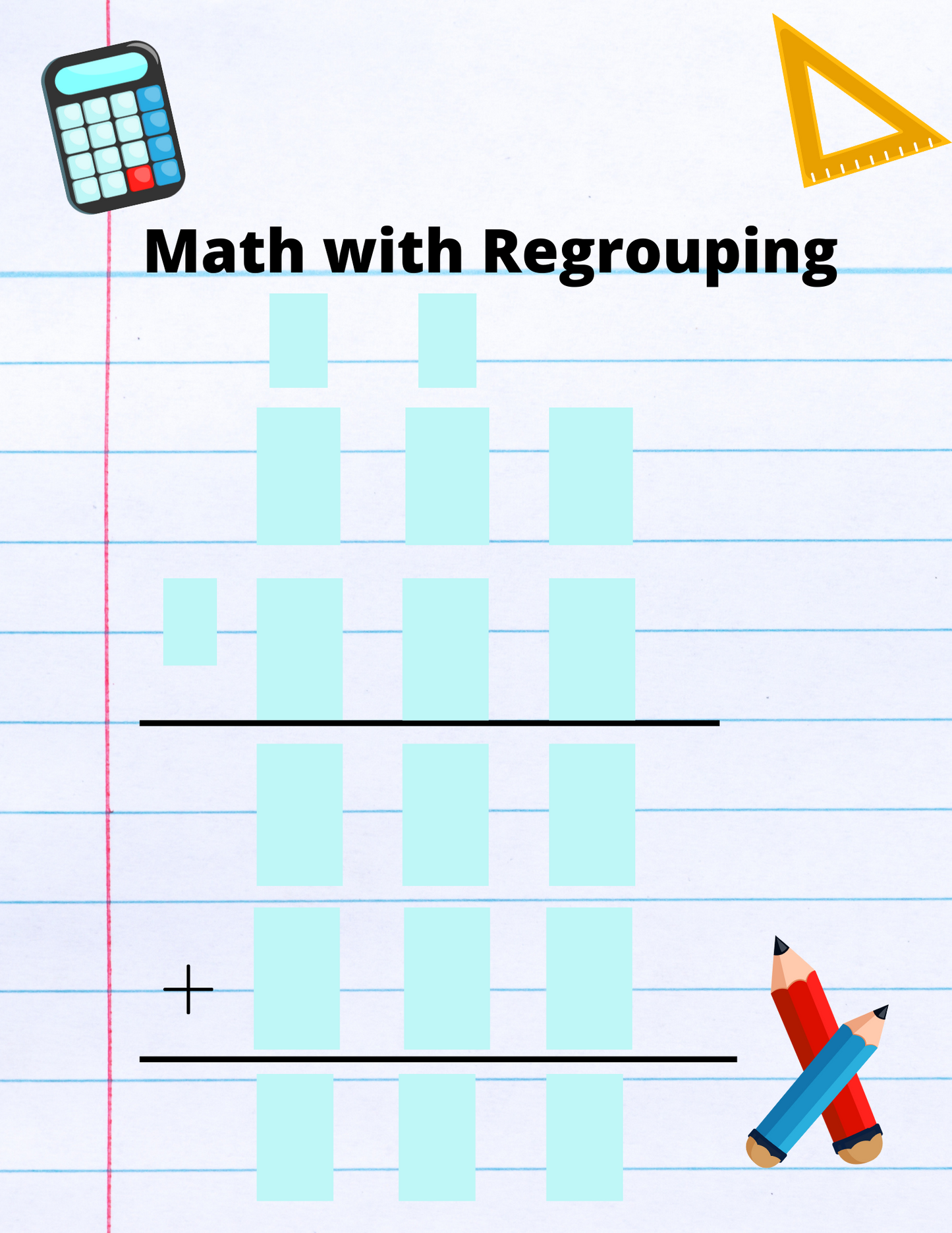 3 Digit Regrouping Practice Sheet